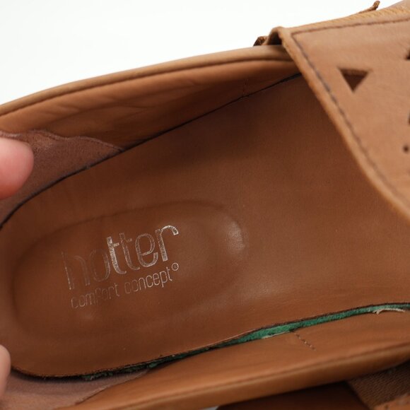 Hotter Sweet Women's Mary Jane Flats Size 11 Brown Leather Slip On Comfy Shoe - Picture 12 of 14